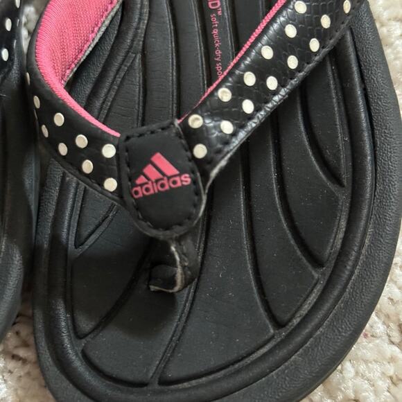 Adidas Super Cloud Polka Dot Flip Flop Sandals Girls 11 - Picture 3 of 6